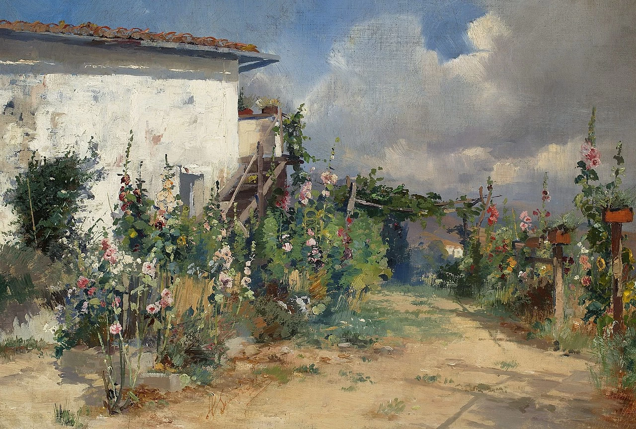 Henryk Siemiradzki - Casa con malvarose in giardino, Museo nazionale di Varsavia